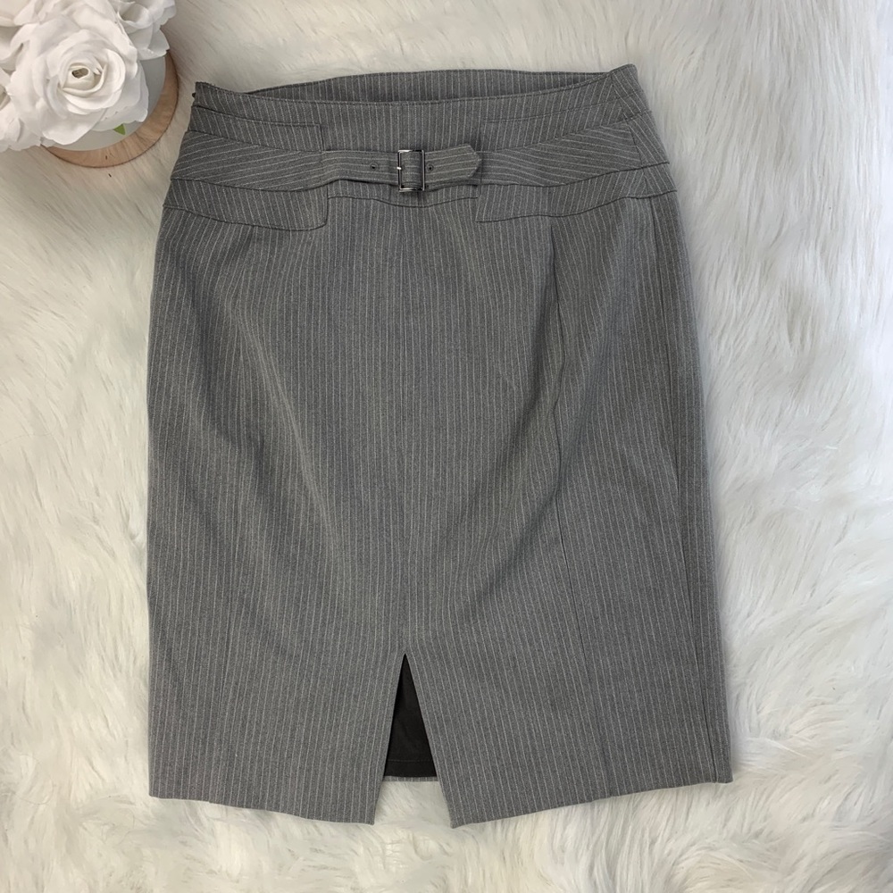 Express Gray Pinstripe Pencil Skirt - Picture 2 of 3